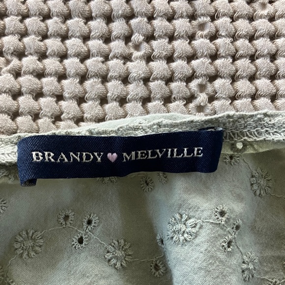 Brandy Melville Sage Eyelet Blouse - Picture 2 of 3
